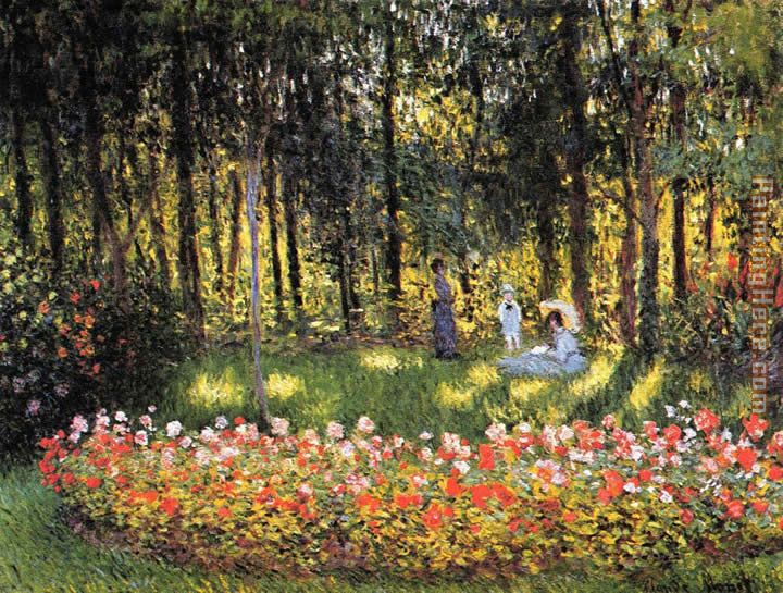 The Artist's Family in the Garden painting - Claude Monet The Artist's Family in the Garden art painting